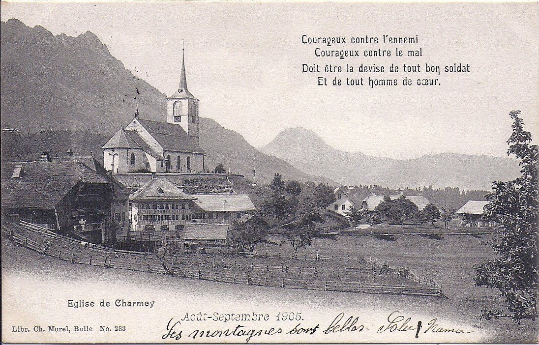 Cartes postales: CHARMEY, quartier de l'église – D'occasion à Les Verrières par Scampi0
