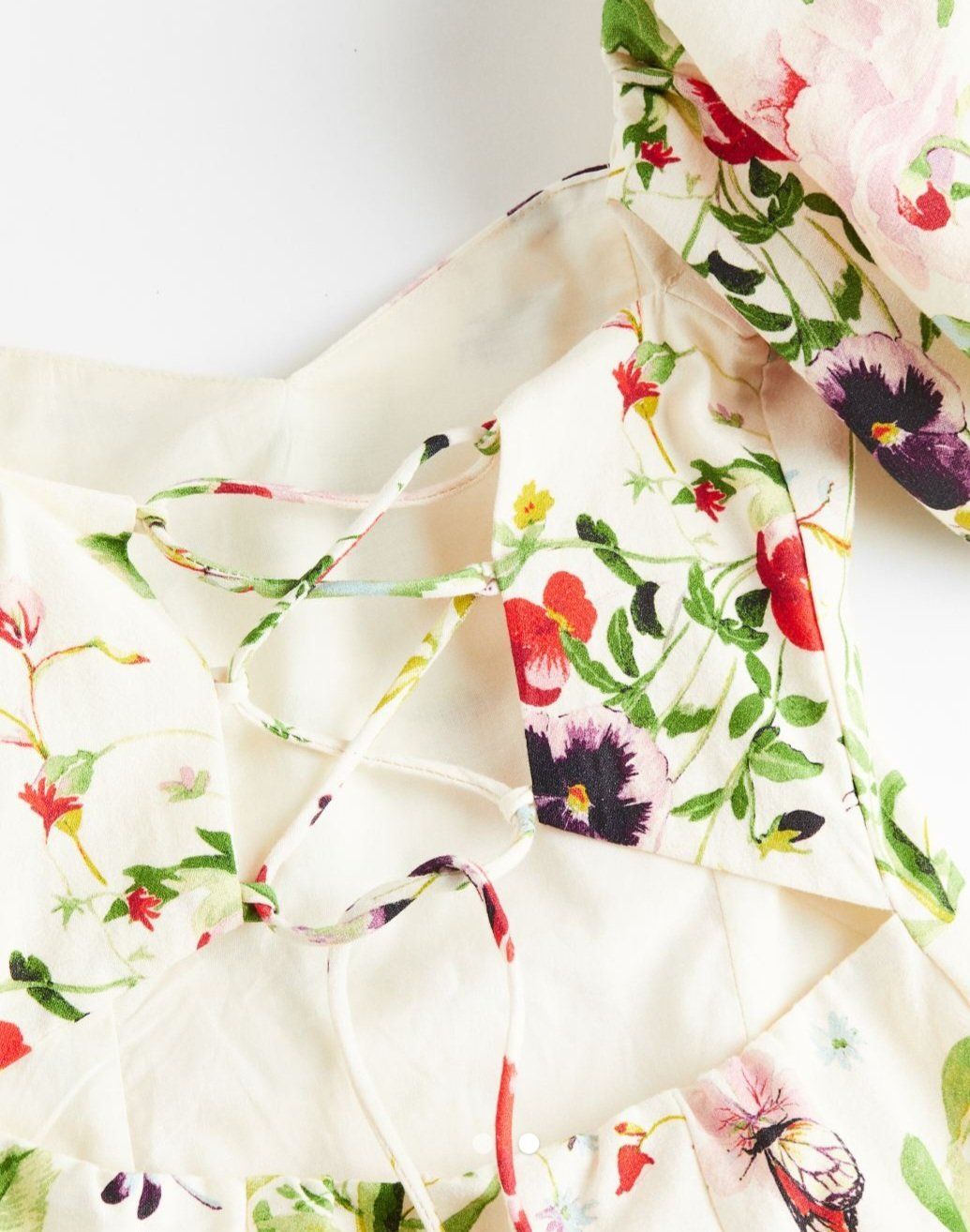H&M Vestiti: H&M Kleid Blumen Buff-Ärmel Leinen Baumwolle Gr. 40 – Usato da Erlinsbach SO venduto da ULIKH 4