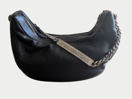 Karl Lagerfeld – Sac porté épaule en cuir lisse noir