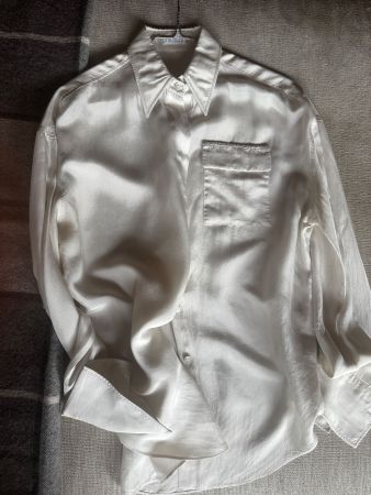 Brunello Cucinelli Seidenbluse Weiss Grösse S