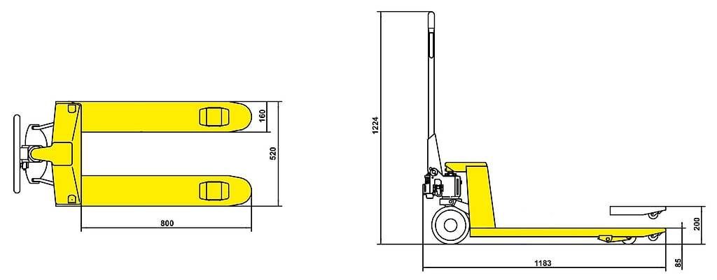 Carrelli elevatori e a forche: AMEX GH 800 / 2.5 GABELHUBWAGEN – Nuovo e nell'imballaggio originale da Rüthi (Rheintal) venduto da Toptool-1 1