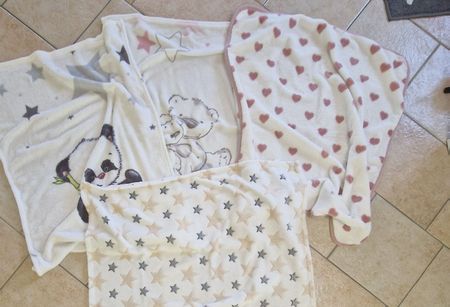 5 Babydecken, Kuscheldecken,