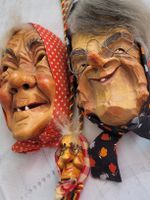 🇨🇭 3 Antike Krienser Holzmasken