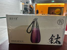Edelstahl-Trinkflasche mit Strohhalm – Heiß & Kalt, Neu
