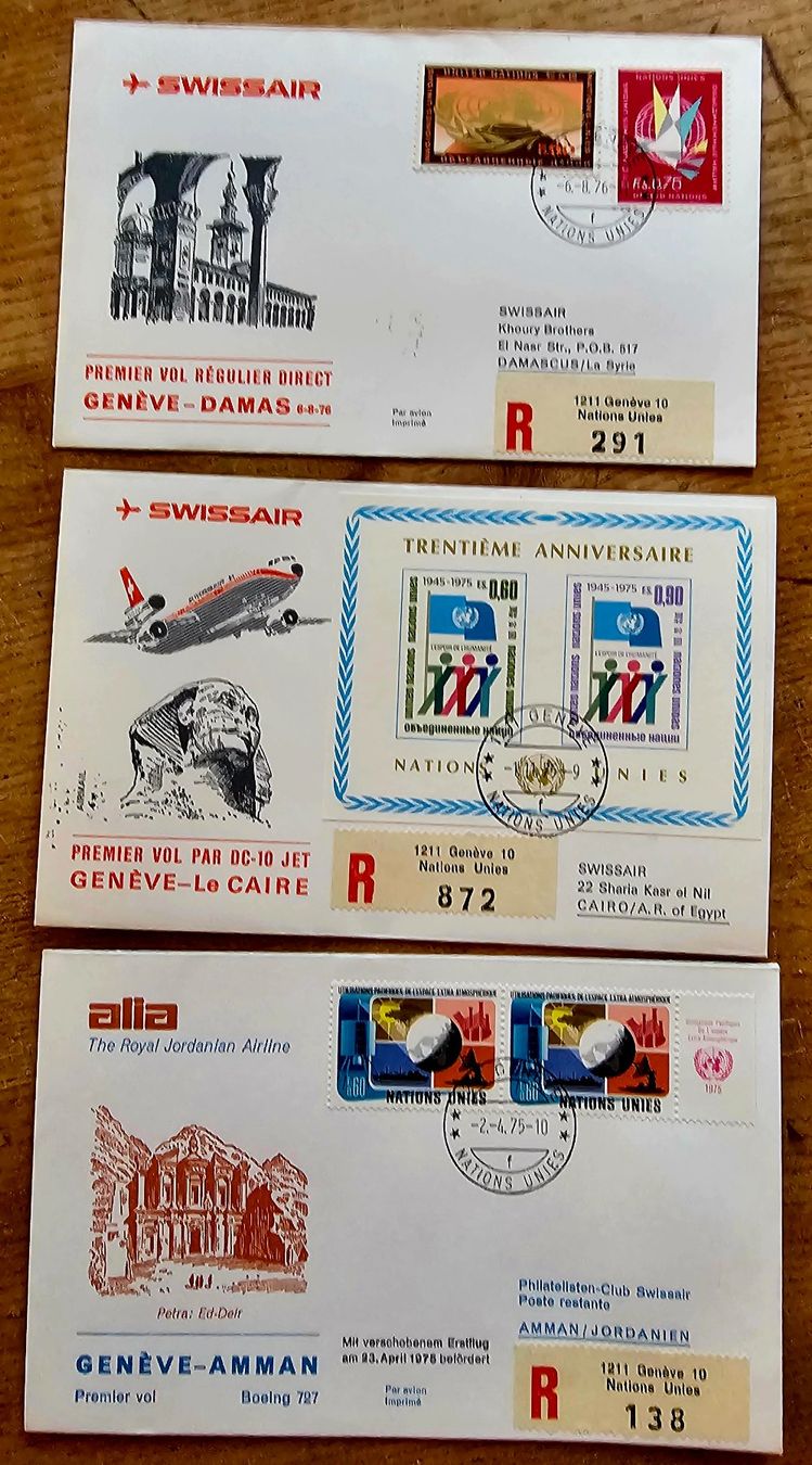 Alle Briefmarken: SWISSAIR 3 Erstflug Briefe – Neu (gemäss Beschreibung) aus Les Valettes von Nuba1