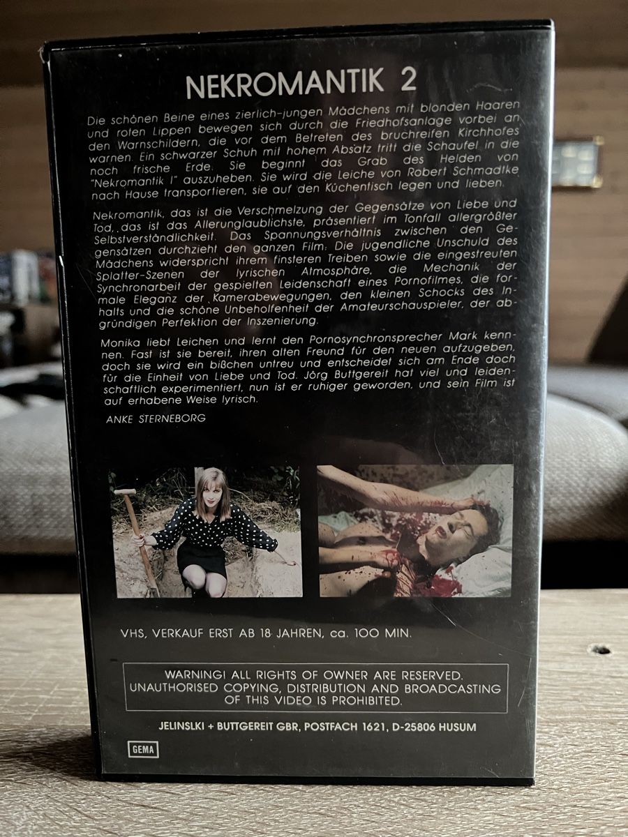 Tutti i VHS: VHS NEKROMANTIK 2 – Usato da Aadorf venduto da Schwarzschlumpf1972 1