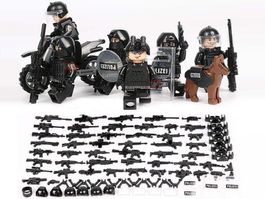 6 POLIZISTEN MIT ZUBEHÖR - KLEMMBAUSTEINE MINIFIGUREN
