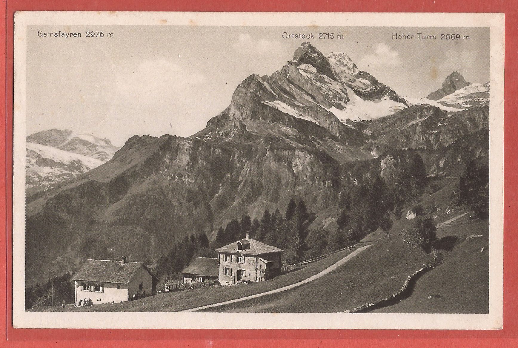 Ansichtskarten: Braunwald - Schulhaus und Lehrerwohnung - 1925 – Gebraucht aus Fislisbach von Porano