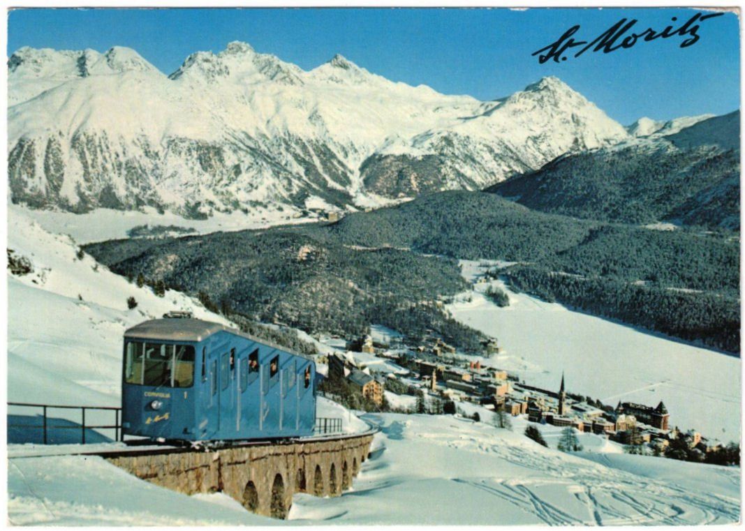 Cartoline postali: St. Moritz - Standseilbahn Corviglia – Usato da Binningen venduto da Mountainrider