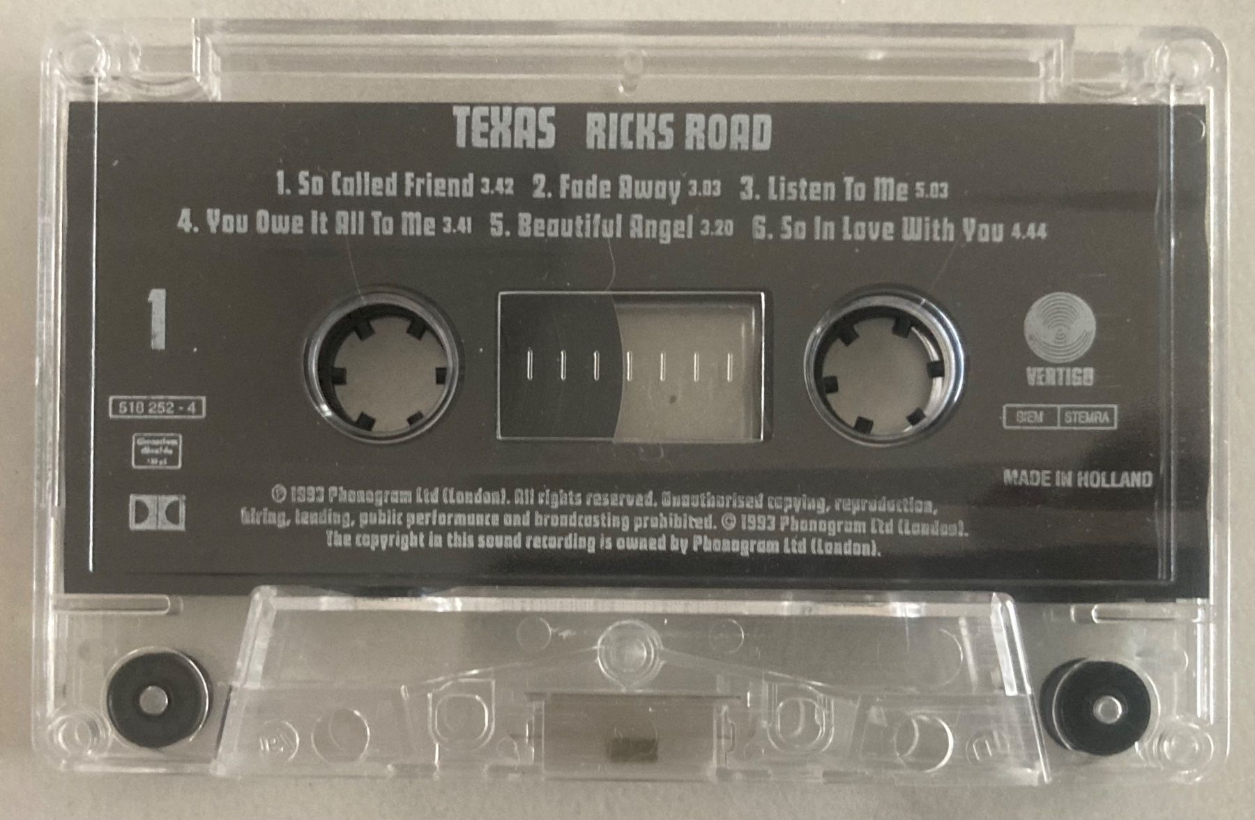 Kompaktkassetten: TEXAS - RICKS ROAD – Gebraucht aus Poliez-Pittet von Newtown-Records 2
