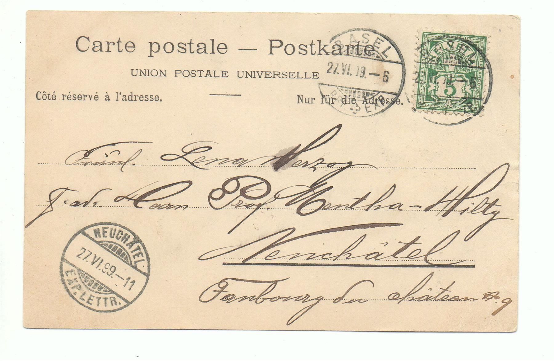 Cartes postales: Gruss aus BASEL 1899 – D'occasion à Jona par philajona 1
