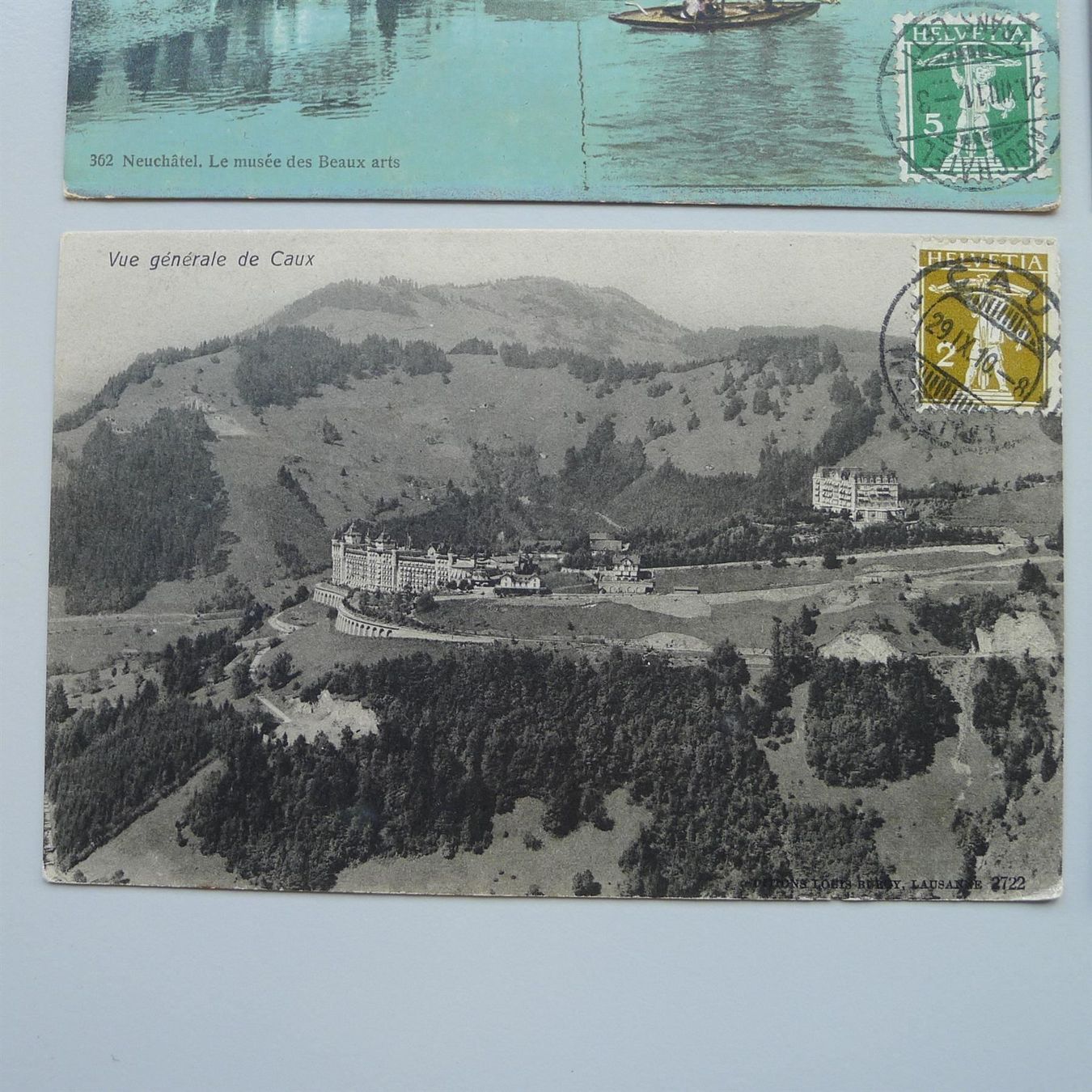 Tutti i francobolli: 1908-1916, vier Postkarten mit bildseitiger Frankatur – Usato da Sursee venduto da Luzernerraute 6