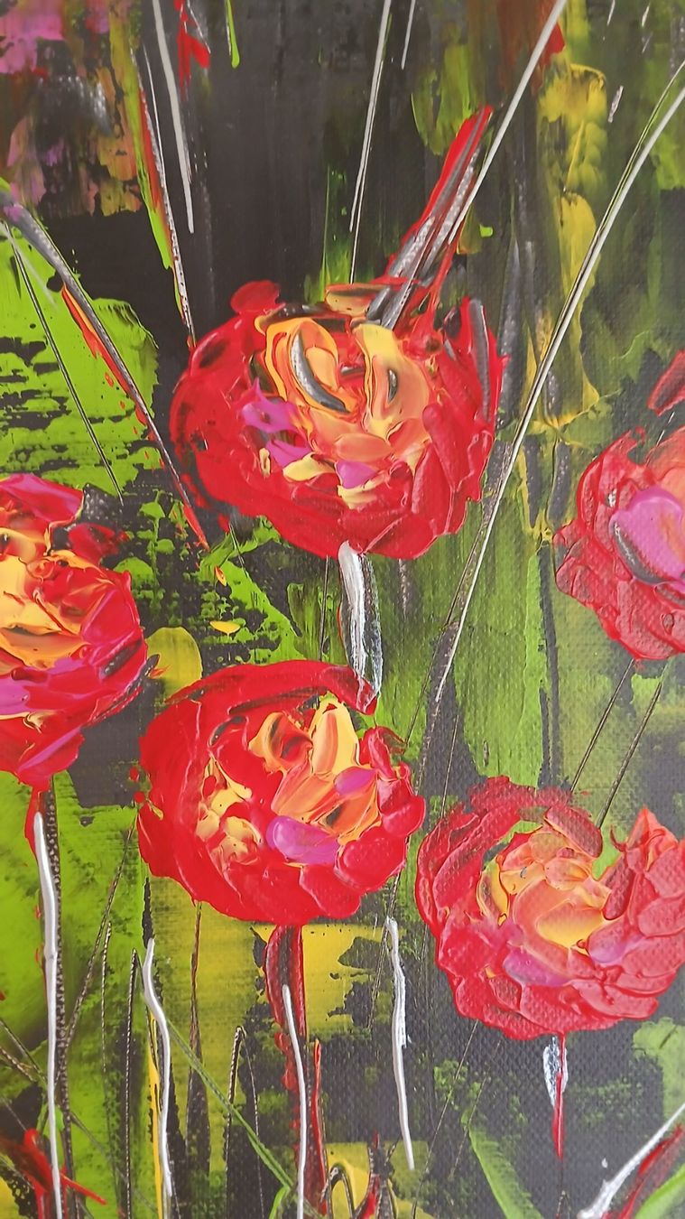 Foto & Immagini: Acrylbild, Handgemalt, "Blütenzauber" – Nuovo e nell'imballaggio originale da Udligenswil venduto da Quarz2002 3