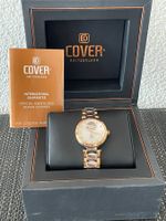 Elegante Damenuhr Cover bicolor mit Diamanten