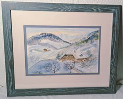 Original Aquarell Ursula Stappung „Im Emmental“ 1998