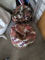 3 bequeme Sitzsäcke (Camouflage & Weiss) 