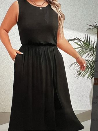 Elegantes Sommerkleid, Schwarz, Gr.1XL(46)neuwertig