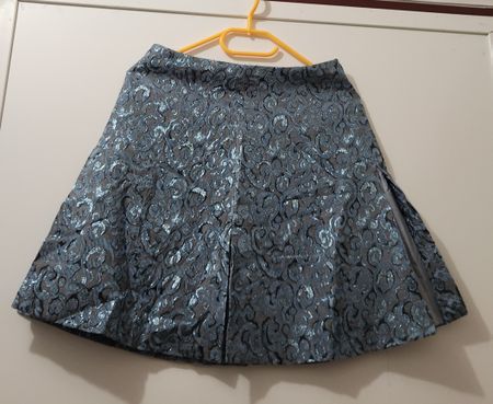 Jupe Emporio Armani bleu taille S tissu jacquard 