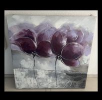 75x75 cm Wandbild, Neu Leinwandbild Blumenmotiv