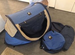 deryan Pop-Up Zelt blau gut erhalten inkl. Schlafsack