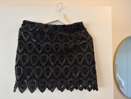Zara Mini Skirt in Black Lace Pattern New with Tags