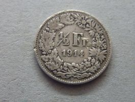 1/2 Fr.  1914  -  ungereinigt  -