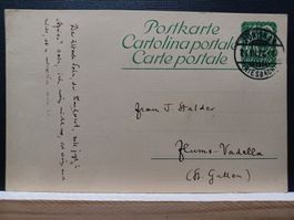 Postkarte 10 Rp, 1924 Stempel Zürich 14