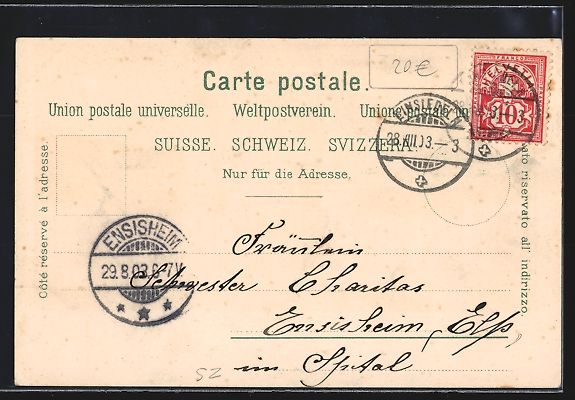 Cartoline postali: Mondschein-Lithographie Einsiedeln, Kirc – Usato da Berlin venduto da bartko-reher 1
