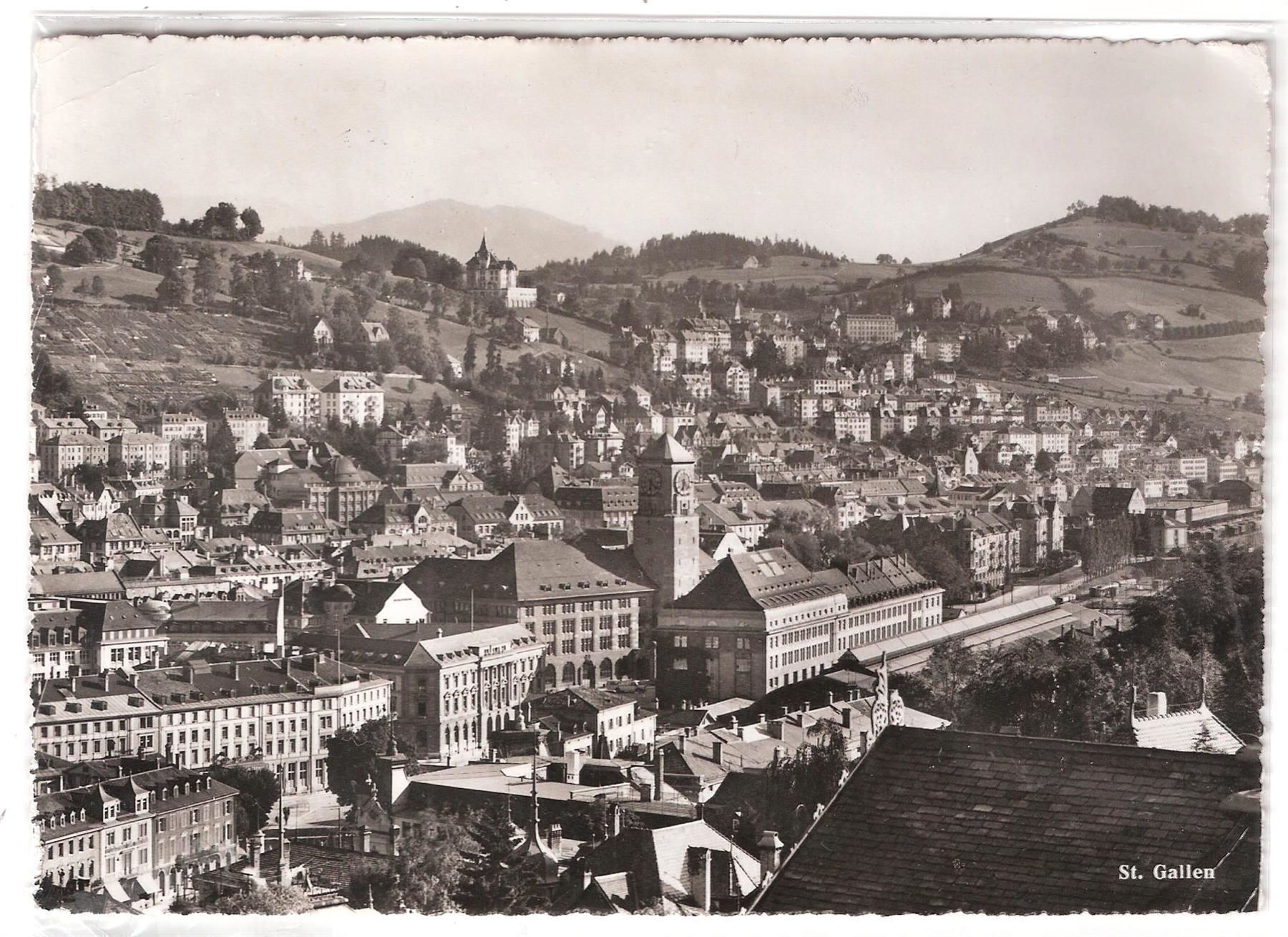 Cartoline postali: 23.2.68 Luftbild St. Gallen Stadtzentrum – Usato da Zürich venduto da Hagliweg 1