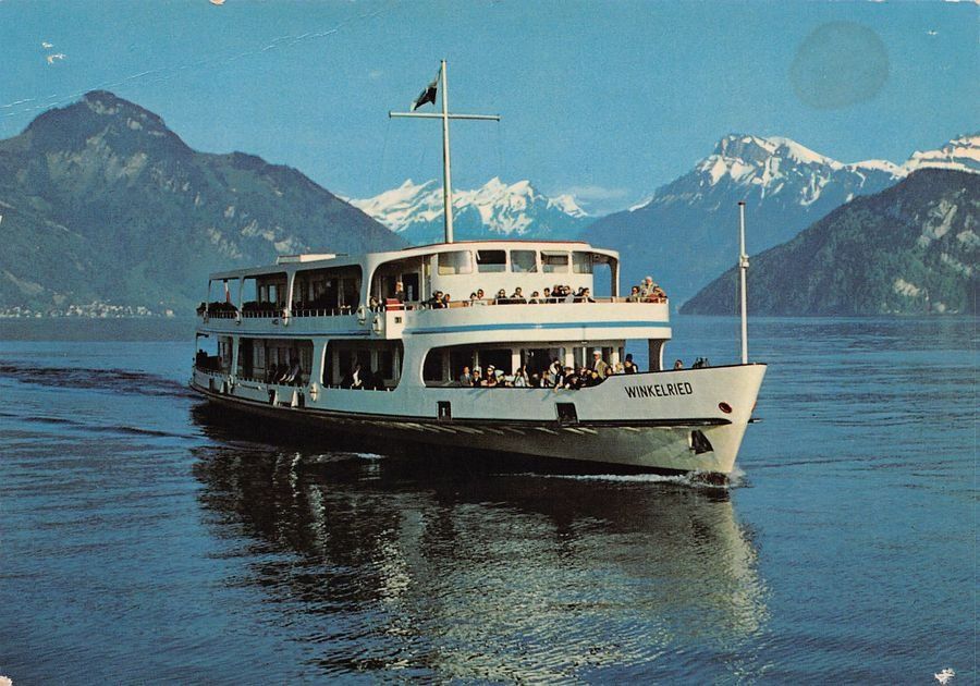 Cartoline postali: Vierwaldstättersee, MS WINKELRIED, um 1965 – Usato da Frauenfeld venduto da POML