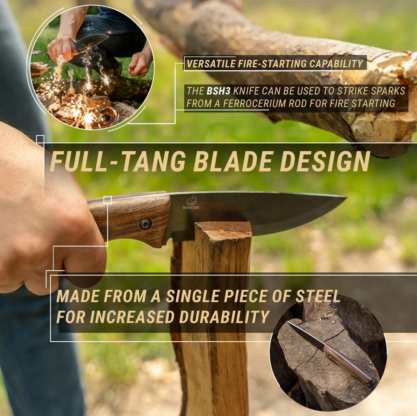 Accessori: Beavercraft BSH3 Bushcraft & Survival Messer – Nuovo e nell'imballaggio originale da St. Gallen venduto da Ybotontour 3