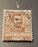 Italien briefmarke 1901 abart dezentriert