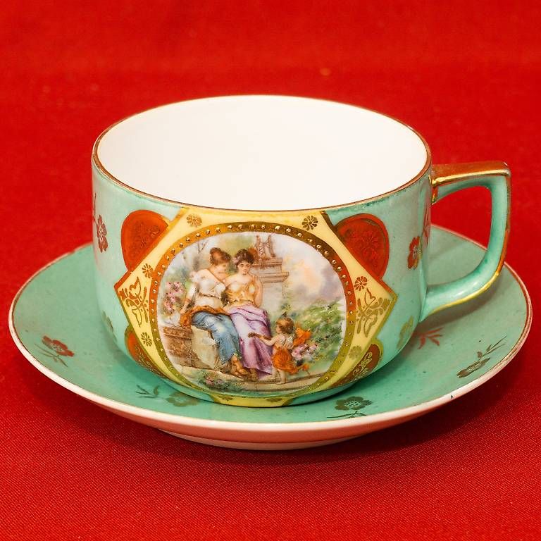 Tazze: Royal Vienna Teetasse mit Unterteller – Usato da Ascona venduto da ArtRomantica