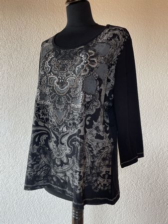 L Premium Shirt Langarm Schwarz Basic Sommer Frühling kstern