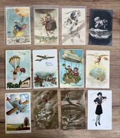12Stk. Glückwunschkarten mit „Pionierflugzeugen“