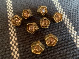 8 Vintage Knöpfe mit Glitzersteinchen / neu aus den 80er J.