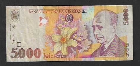 Banconote: Romania  5.000  Lei  1998  Gebraucht – Usato da Gordola venduto da coinsandnotes