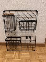 Black Metal Wall Storage Rack Organiser Baskets Hooks