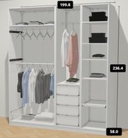 PAX Kleiderschrank 200 × 58 × 236 cm