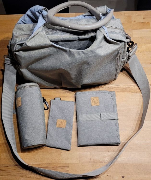 CHIC 4 BABY Wickeltasche Komfort - Hellblau Jeans Mit Vielen Fächern