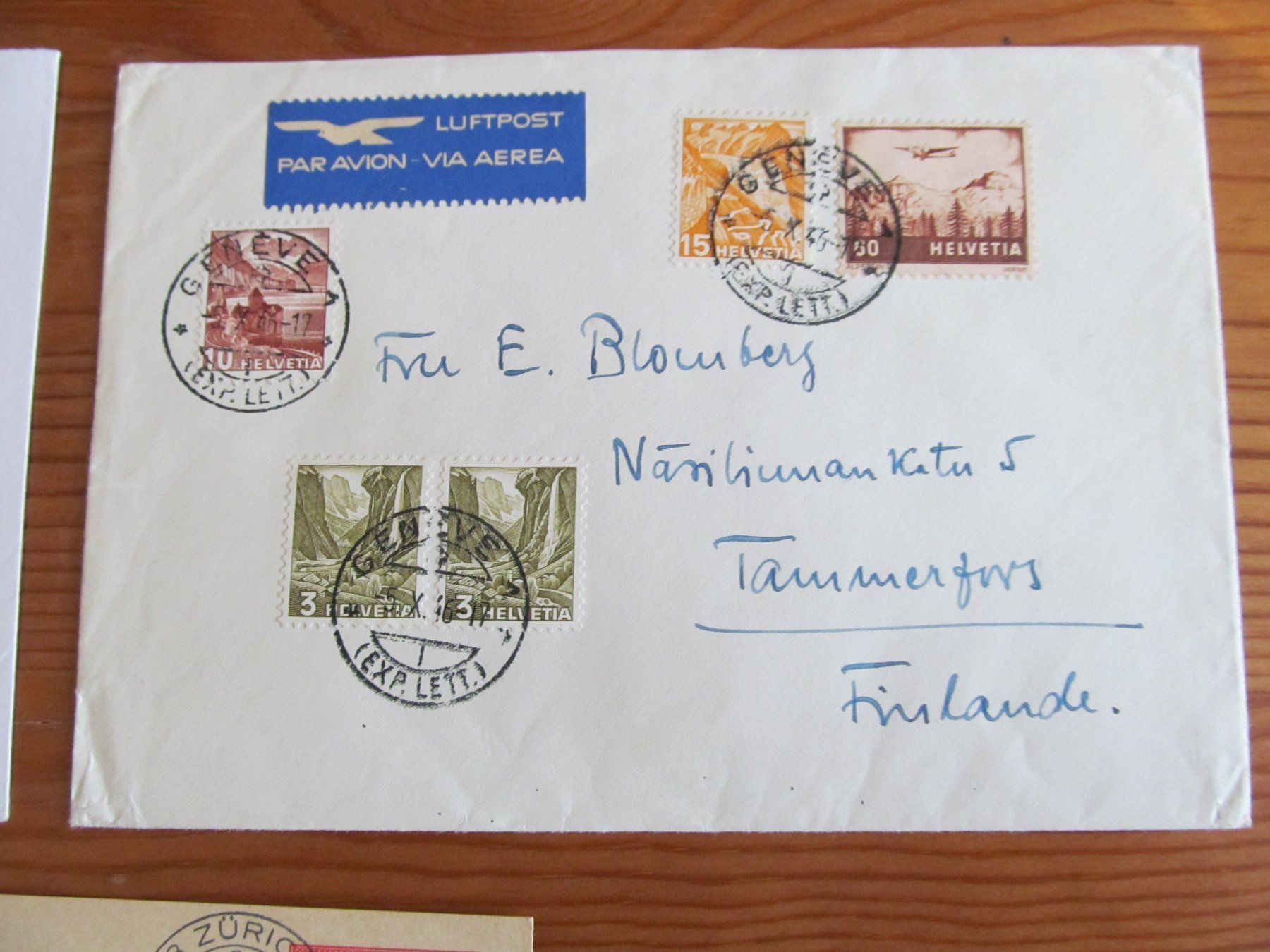 Tutti i francobolli: 1Lot(3Stck) FLUGPOST – Usato da Emmenbrücke venduto da Luzern1947 2