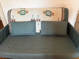 2 Seater Sofa Bed with Pillows and Blanket!