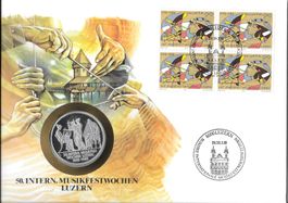 Münzbrief Medaille 50.Intern.Musikfestwochen Luzern 1988