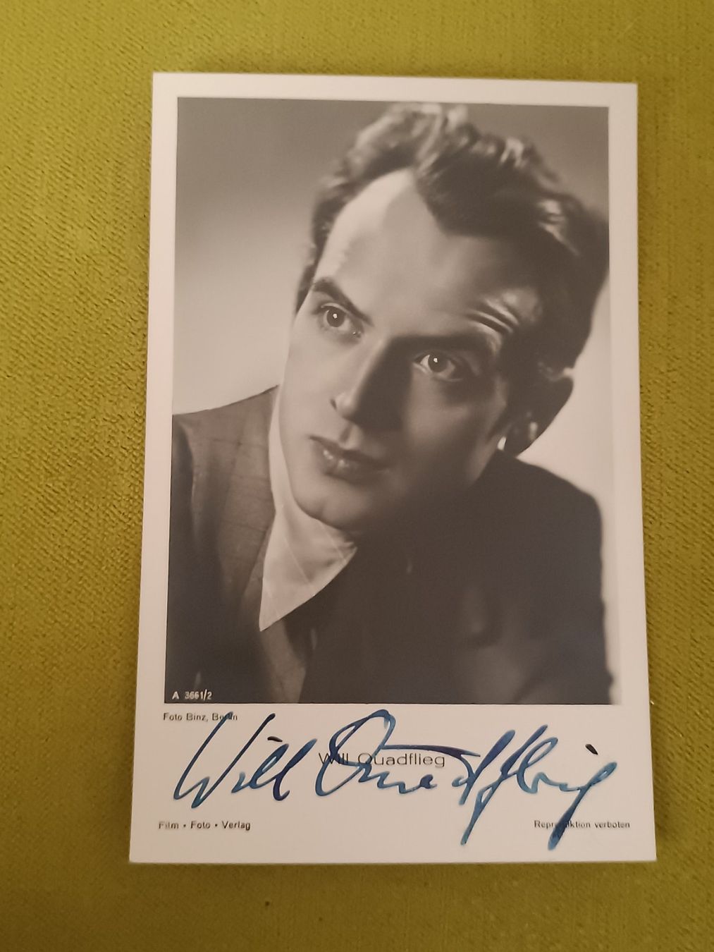 Autographes: Will Quadflieg - handsigniert - verstorben 2003 – D'occasion à Menziken par Artographs
