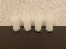 Kerzen 4er Set, je ca. 13 x 7 cm, je ca. 450g, weiss Raureif