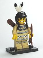 Lego Serie 1,  Tribal Hunter (col01-1) komplett mit Platte