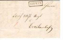 Minibrief - Vorphila 1865 - kleiner Kastenstempel Seewen