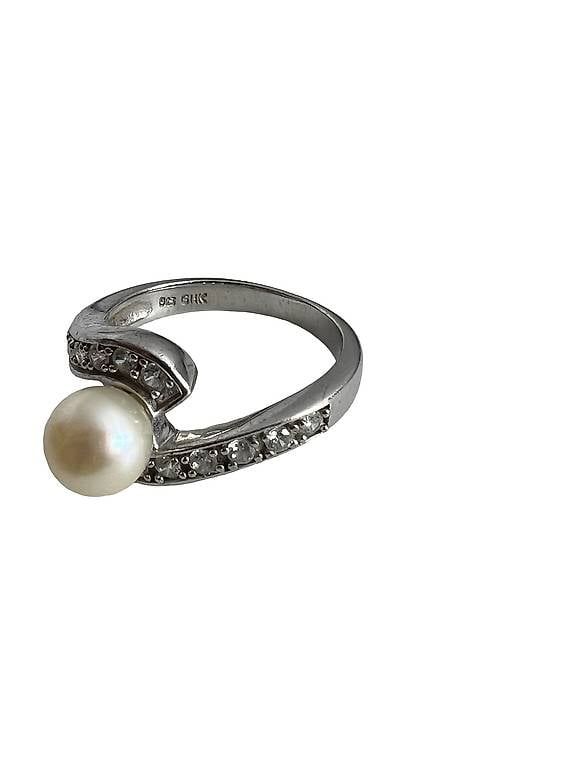 Anelli: 925 Sterling Silber Ring mit Perle & Schmucksteinen – Usato da Egerkingen venduto da mel_gyl6 1