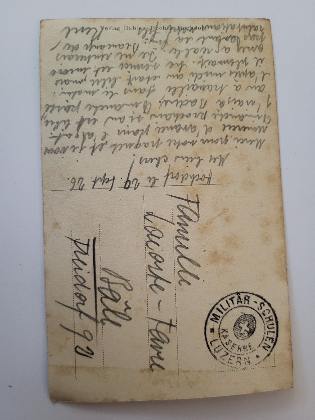 Cartoline postali: Alte Ansichtskarte Hochdorf Dorfstrasse mit Stempel R4 – Usato da nunningen venduto da mic_88k2 1
