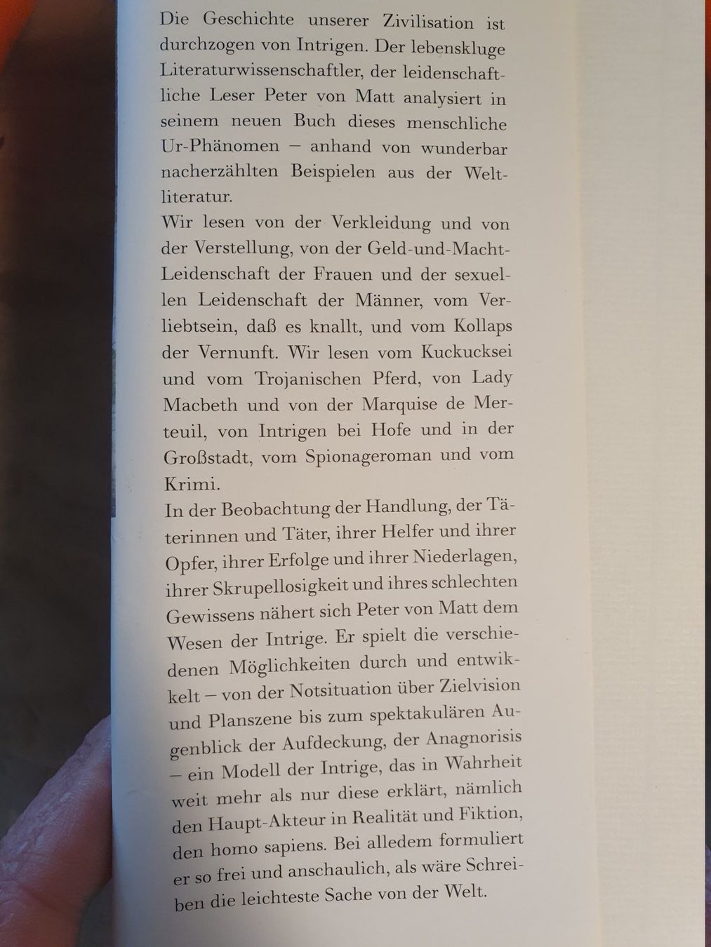 Libri: Die Intrige - Peter von Matt - Hanser - Deutsch – Usato da Zürich venduto da loosebone 1